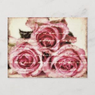 Carte Postale Roses roses vintages