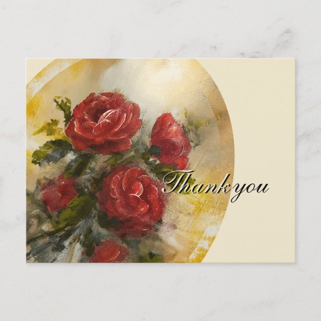 Carte Postale Roses Rouges (Devant)