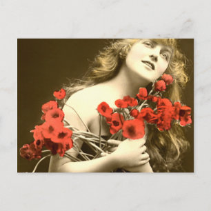 Carte Postale Roses rouges Merci Merci