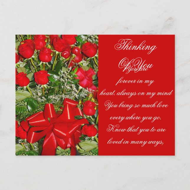 Carte Postale Roses rouges, Roses pour toujours_ (Devant)
