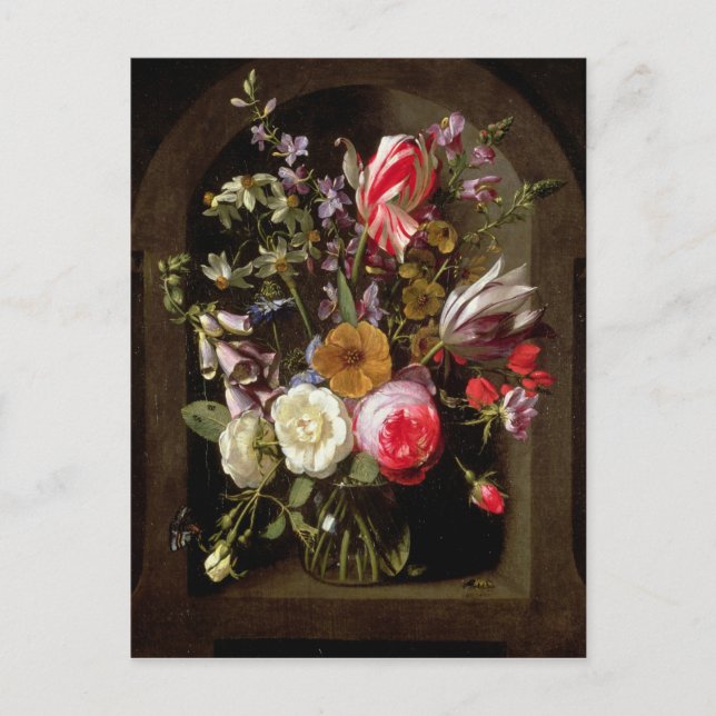 Carte Postale Roses, tulipes et autres fleurs (Devant)