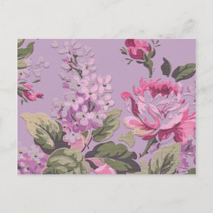 Carte Postale Roses victoriens vintages et floral Lilacs