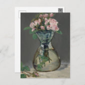 Carte Postale Roses vintages Edouard Manet Moss dans un vase (Devant / Derrière)