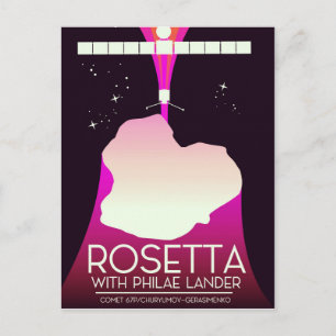 Carte Postale Rosetta & Philae Atterrisseur Art spatial