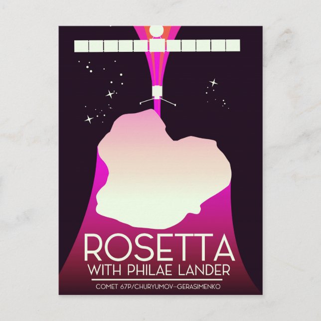 Carte Postale Rosetta & Philae Atterrisseur Art spatial (Devant)