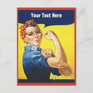 Carte Postale Rosie la riveuse avec votre texte personnalisé