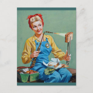 Carte Postale Rosie le Riveter fait du fromage rôti