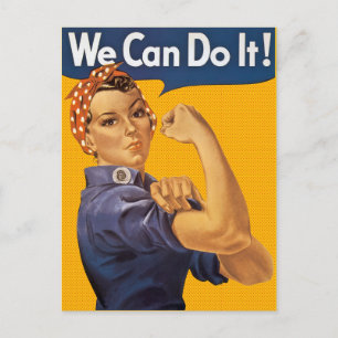 Carte Postale Rosie le Riveter Nous pouvons le faire Pois rouges