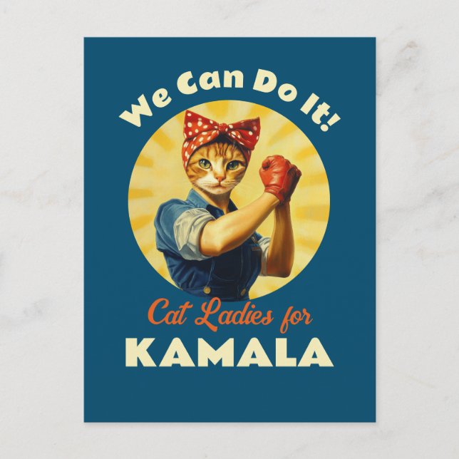 Carte Postale Rosie Les Dames De Chat Riveter Pour Kamala Harris (Devant)