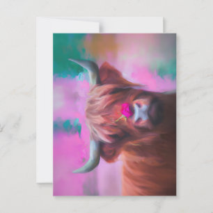 Carte Postale "Rosie of the Highlands" - Portrait de vache des H