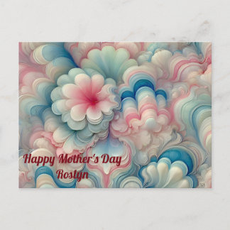 Carte Postale ROSLYN ~ FÊTE DES MÈRES ~ Douce pastel ~