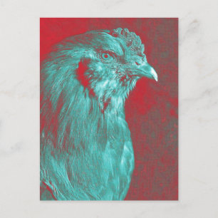 Carte postale Roster turquoise