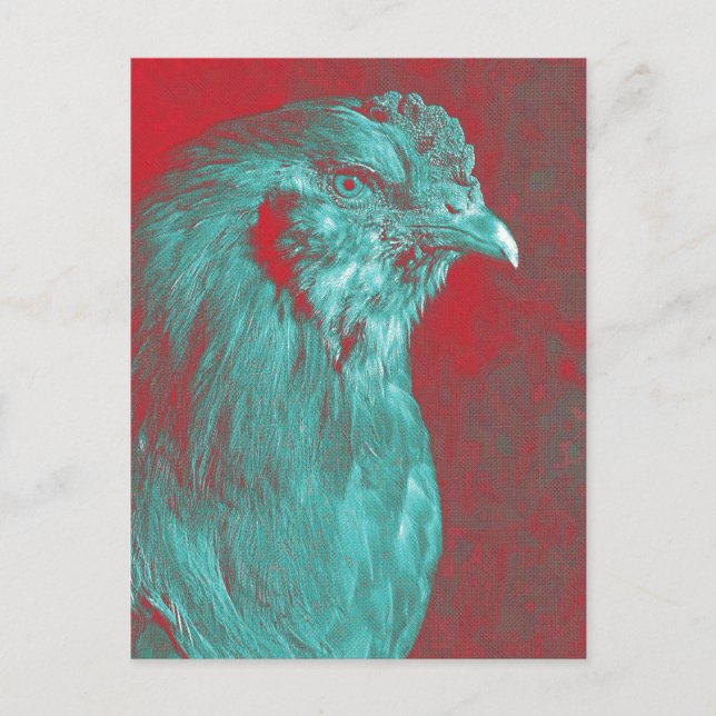 Carte postale Roster turquoise (Devant)