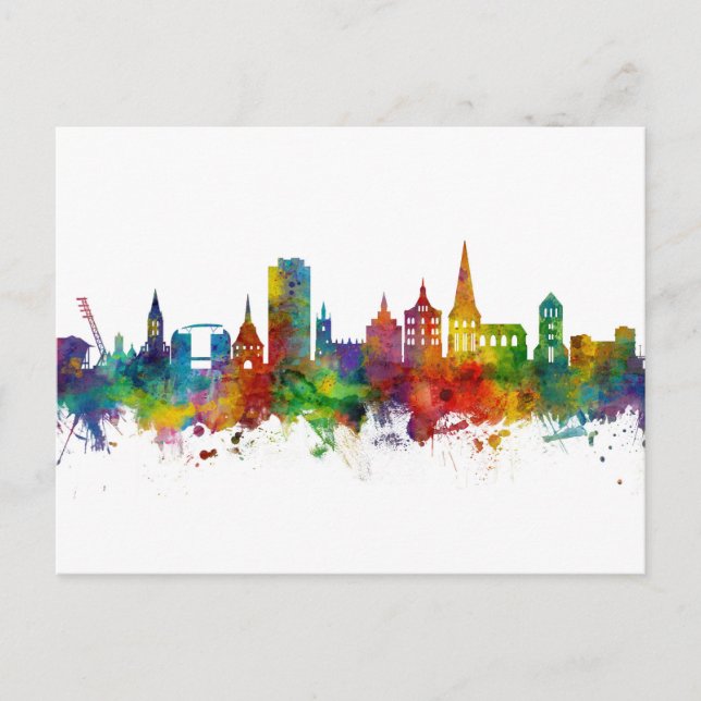 Carte Postale Rostock Allemagne Skyline (Devant)