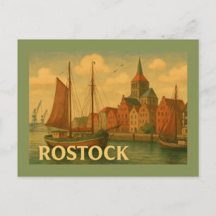 Carte Postale Rostock Allemagne Ville Art