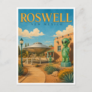 Carte Postale Roswell Nouveau-Mexique Alien District GeoSaga