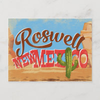 Roswell Nouveau Mexique Cartoon Vintage voyage du 