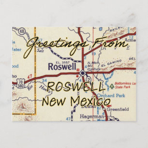 Carte Postale Roswell Nouveau-Mexique Vintage