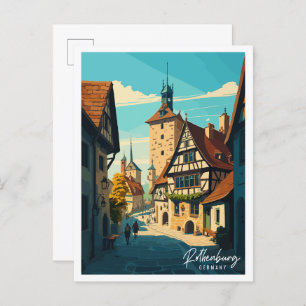Carte Postale Rothenburg Allemagne illustration de voyage vintag