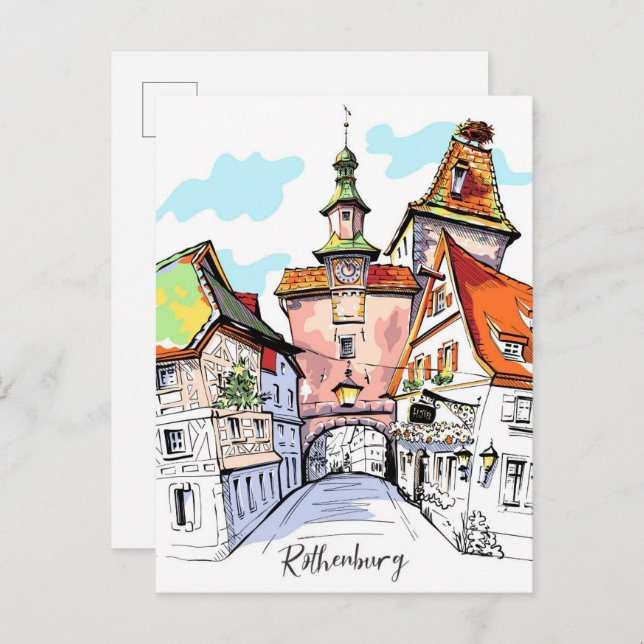 Carte Postale Rothenburg ob der tauber Allemagne Voyage (Devant / Derrière)