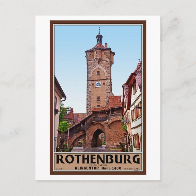 Carte Postale Rothenburg od Tauber - Klingentor (Devant)