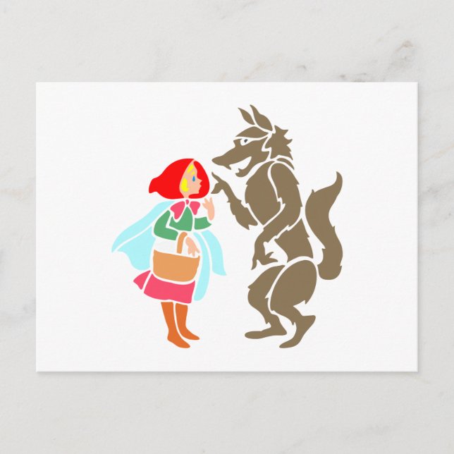 Carte Postale Rotkäppchen Wolf petite hotte rouge (Devant)