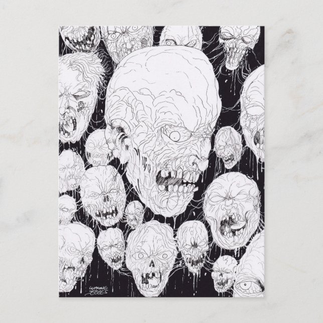 Carte Postale Rotten Ugly Zombies Heads (Devant)