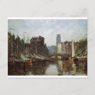 Carte Postale Rotterdam, Le Pont de Bourse par Eugene Boudin