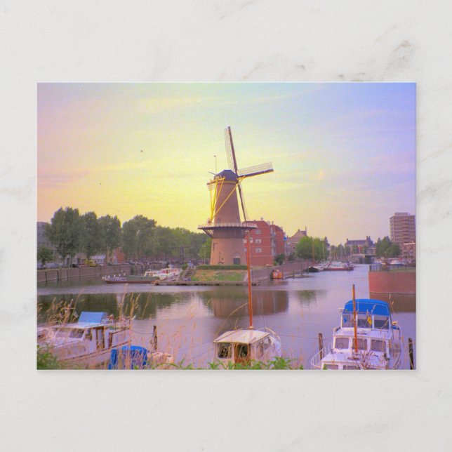 Carte Postale Rotterdam, navires historiques, moulin à vent Schi (Devant)