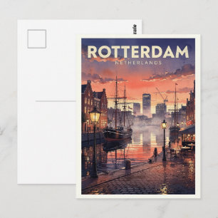 Carte Postale Rotterdam Pays-Bas Voyage Rétro