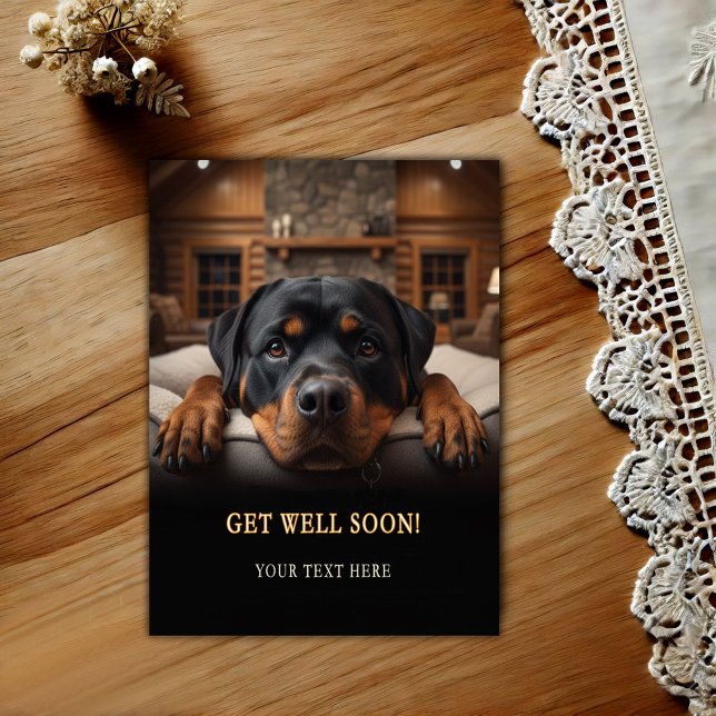 Carte postale Rottweiler adorable pour un prompt r (Créateur téléchargé)