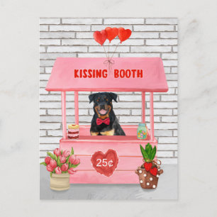 Carte Postale Rottweiler Chien Valentine's Day Kissing Booth