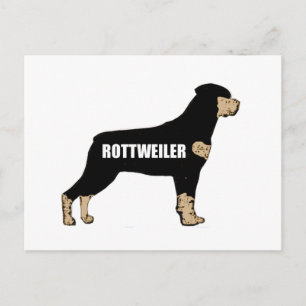 Carte Postale Rottweiler name silo black and tan