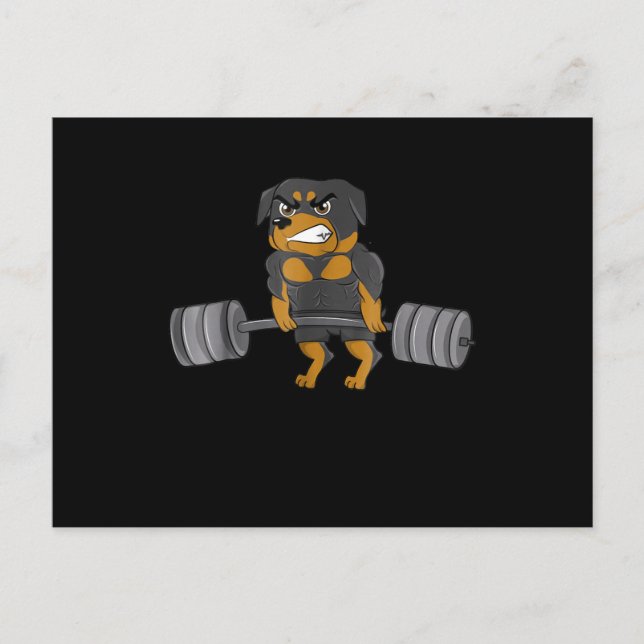 Carte Postale Rottweiler Poids Bodybuilding Chien (Devant)