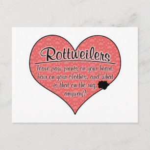 Carte Postale Rotweiler Empreintes de pattes Dog Humor