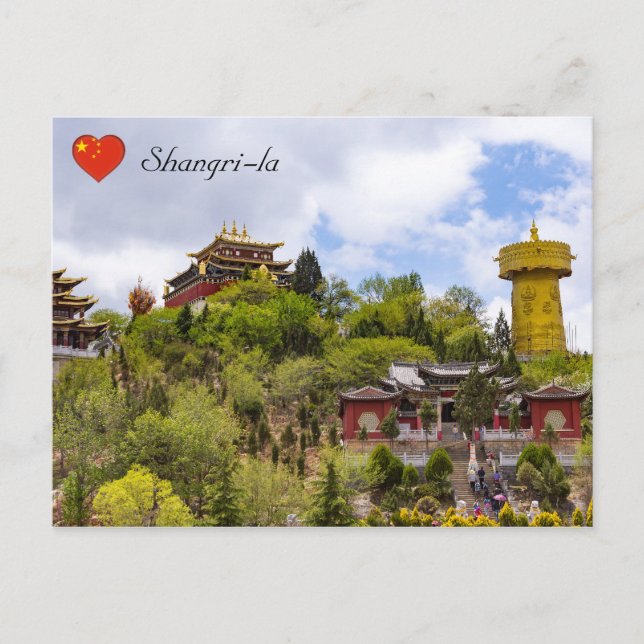 Carte Postale Roue à prières tibétaine géante à Shangri-la - Yun (Devant)