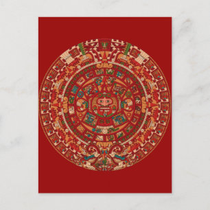 Carte Postale Roue Calendrier Mayan (Aztec)
