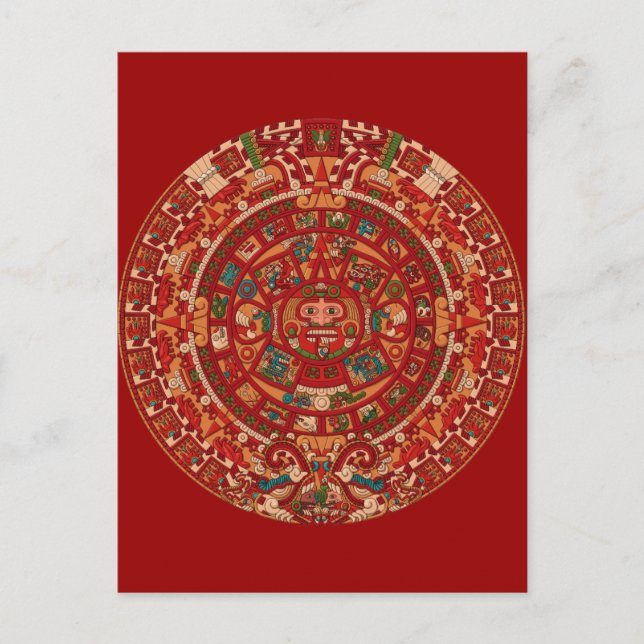 Carte Postale Roue Calendrier Mayan (Aztec) (Devant)