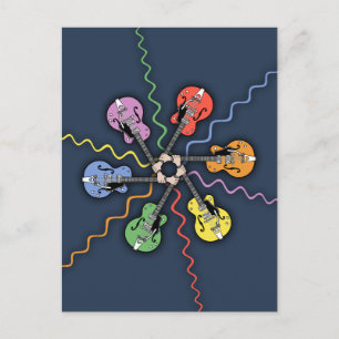 Carte Postale Roue couleur guitare