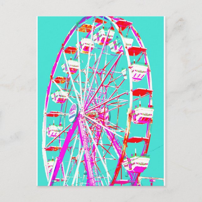 Carte Postale Roue d'art pop (Devant)