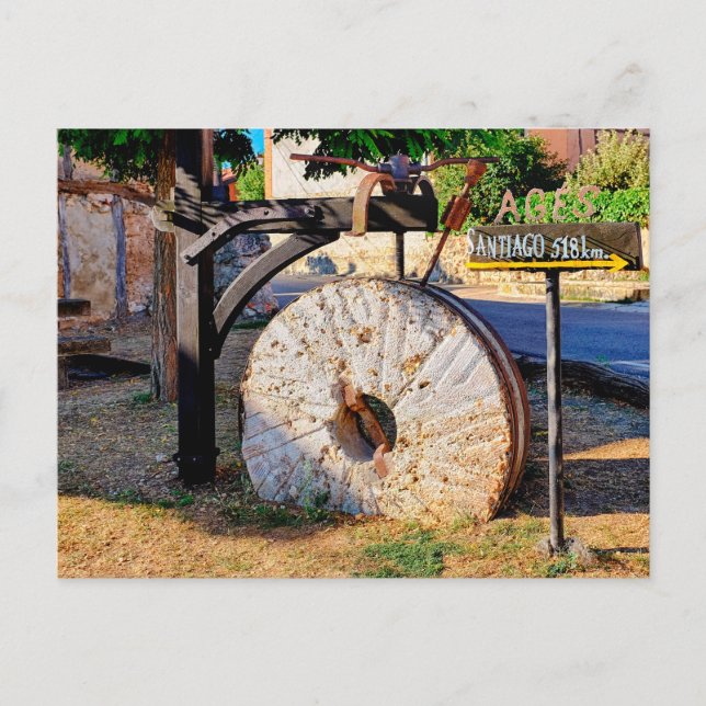 Carte Postale Roue de broyage en pierre (Devant)
