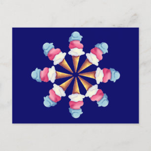 CARTE POSTALE ROUE DE CONE CRÈME GLACE PAR SHARON SHARPE