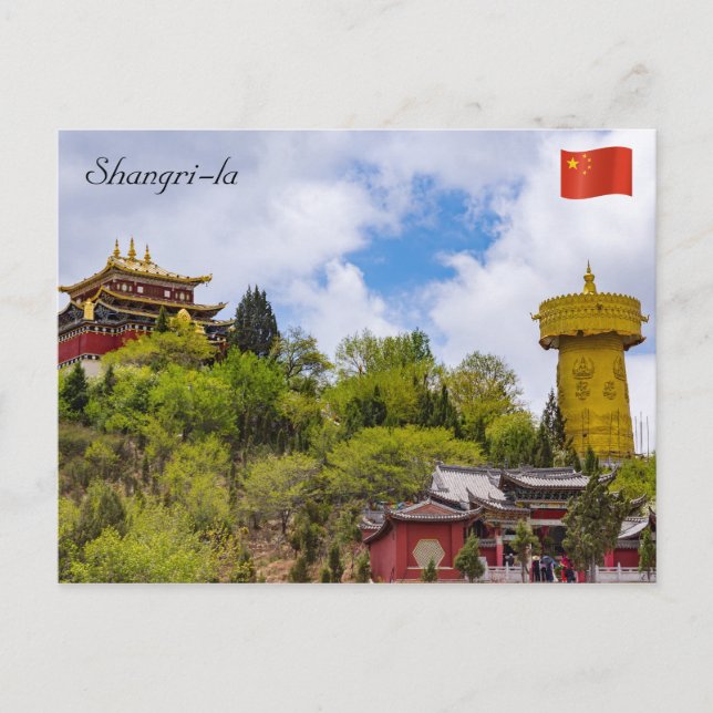 Carte Postale Roue de prière tibétaine géante à Shangri-la - Yun (Devant)