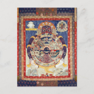 Carte Postale Roue tibétaine du cycle de vie de Samsara