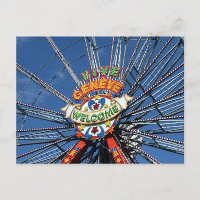 Carte Postale roue vive genève (Devant)