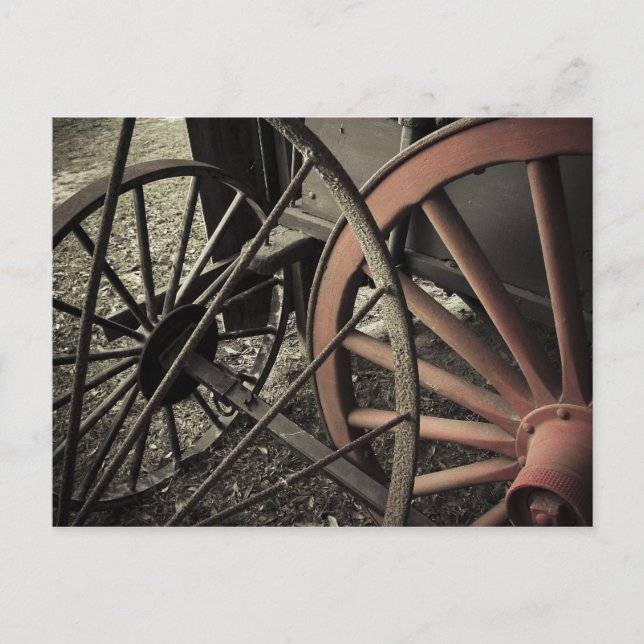 Carte Postale Roues de panier de ferme antique (Devant)