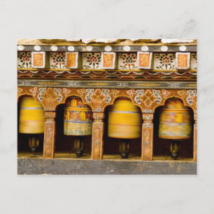 Carte Postale Roues de prière, Roue de Mani à Trongsa Dzong,