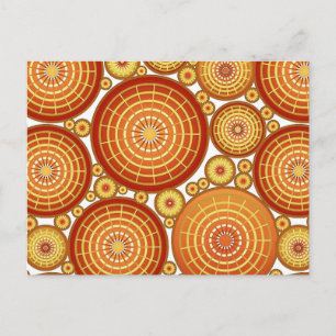 Carte Postale Roues emboîtées - cuivre et or