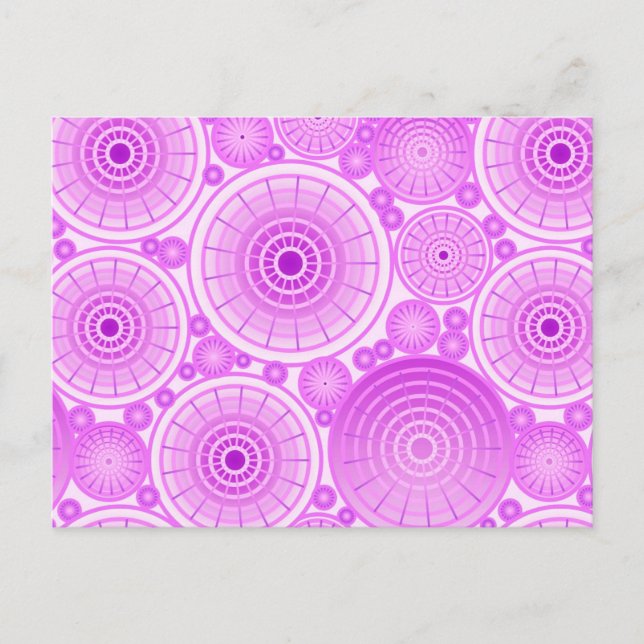 Carte Postale Roues imbriquées - lavande et violet (Devant)
