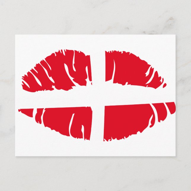 Carte Postale rouge à lèvres danmark (Devant)